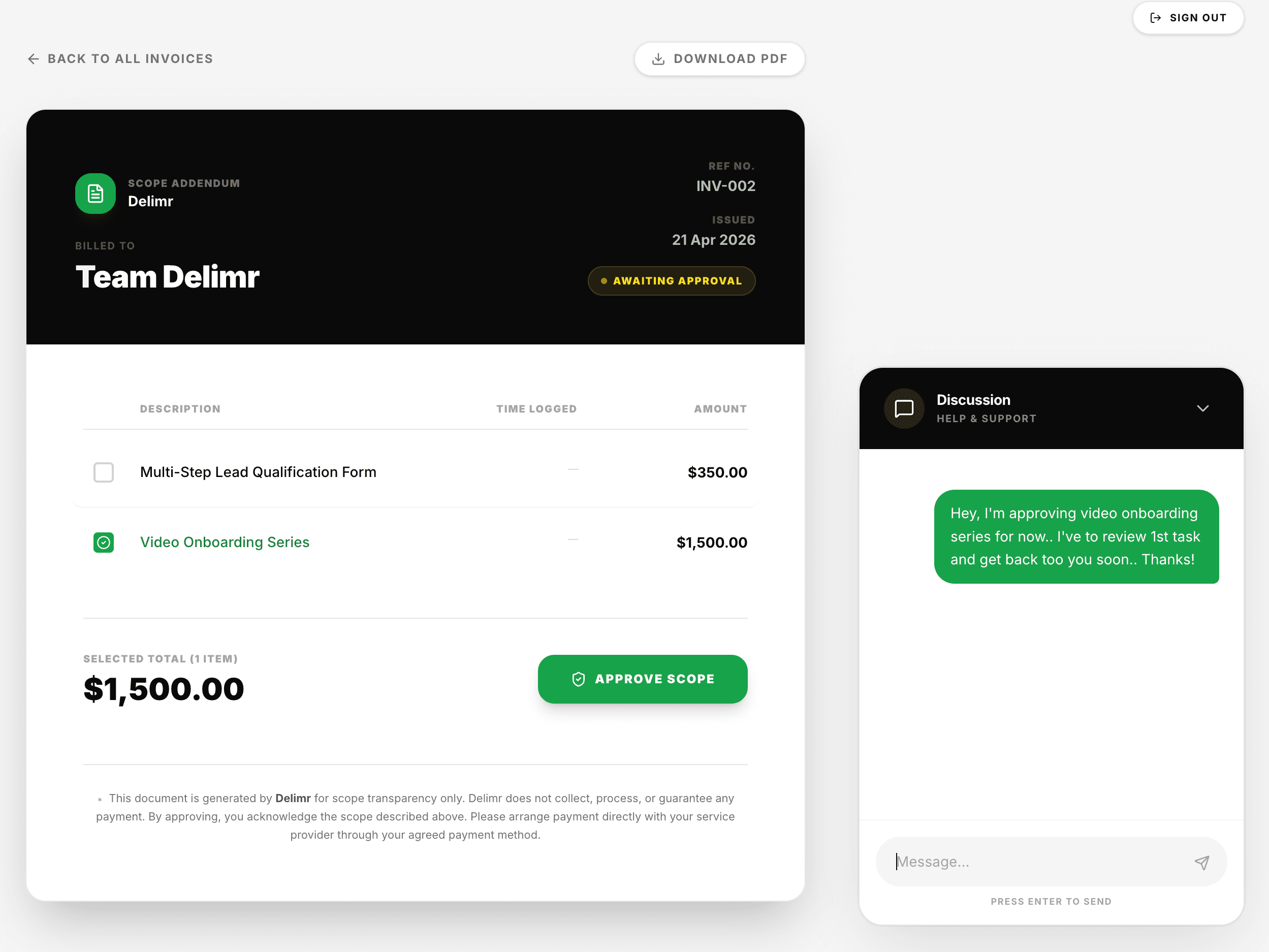 Invoice Chat